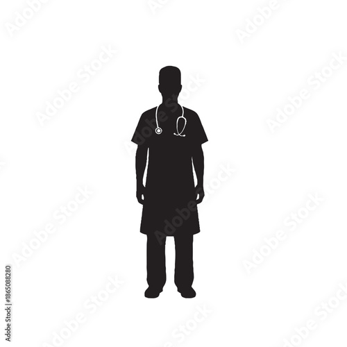 Doctor or Nurse Standing Confidently – Healthcare Professional Strength and Dedication