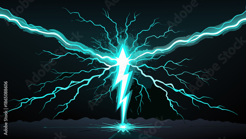 Vibrant electricity flash