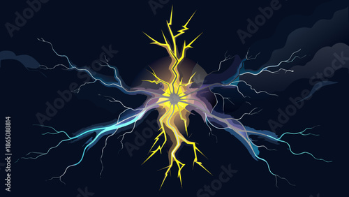 Vibrant lightning flash