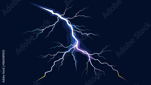 Electric storm in the night sky