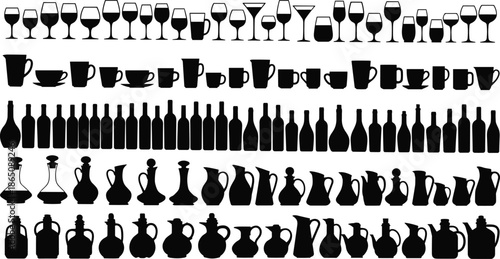 Silhouette Collection of Drinkware, Bottles, Cups, Pitchers, Decanters and Glasses for Bar, Kitchen, Restaurant, Beverage and Hospitality Design