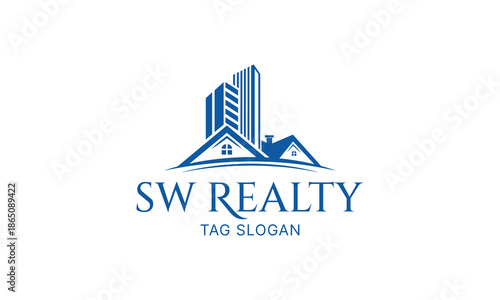 Luxury Real Estate Logo Design – Crown, House, Roof & Skyline Icon