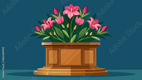 Elegant flower arrangement on pedestal