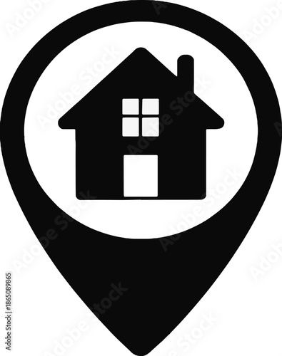 House location pin icon for real estate