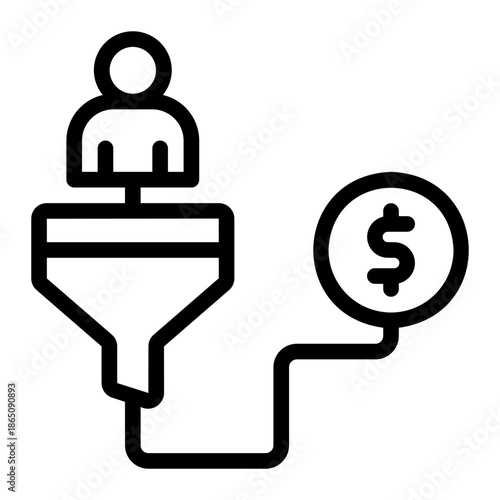sales funnel line icon