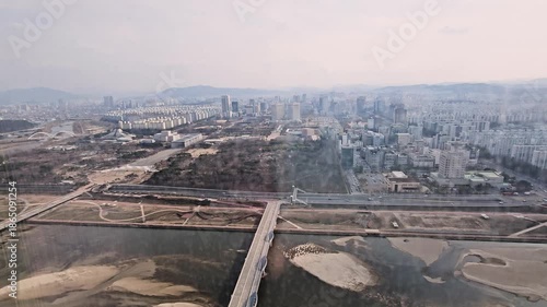 Daejeon, South Korea - 1 Feb, 2024 : Aerial view of near Hanbit Tower