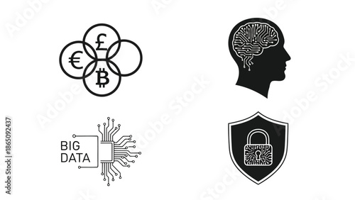Financial security brain function big data and technology concepts in one image