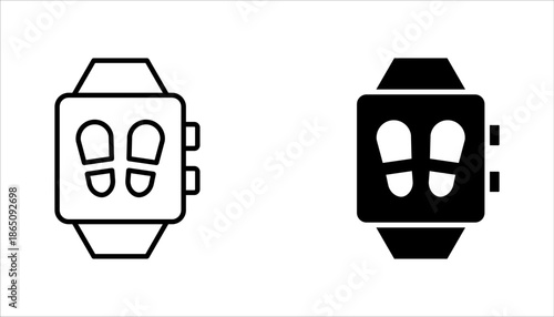 pedometer icon set. Physical activity, walking indicator. Fitness tracker. Digital sports. vector illustration on white background