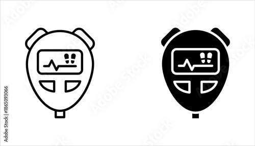 pedometer icon set. Physical activity, walking indicator. Fitness tracker. Digital sports. vector illustration on white background