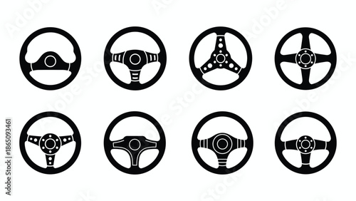 illustration of Truck steering wheel icon silhouette vector symbol