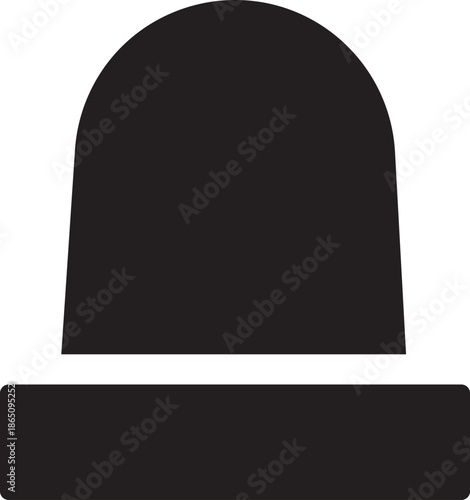 Black silhouette icon of an emergency siren light or police beacon symbolizing warning, danger, and urgent alert notification.