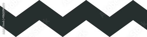 Abstract Black Zigzag Line on White Background, Seamless Pattern, Vector Graphic