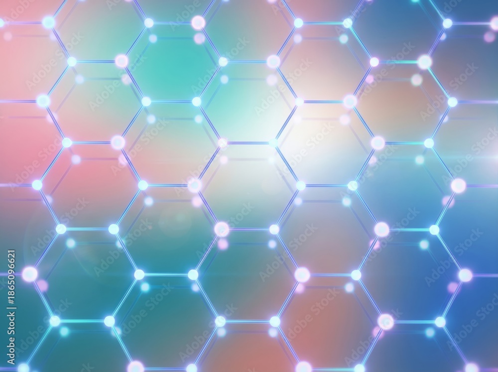 Fototapeta premium Digital Innovation Background with Glowing Hexagon Connections