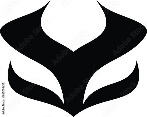 Minimalist black and white abstract symbol logo