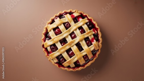 A delicious, freshly baked cherry pie