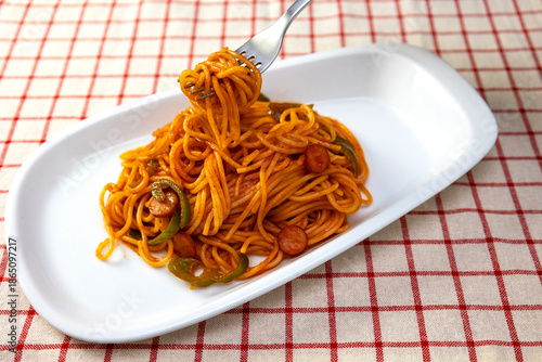 家庭で作ったナポリタンスパゲッティ