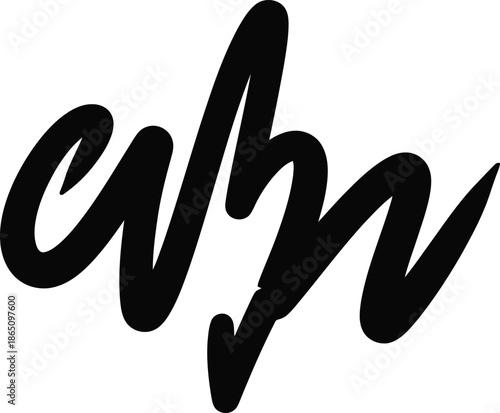 Modern handwritten monogram logo design