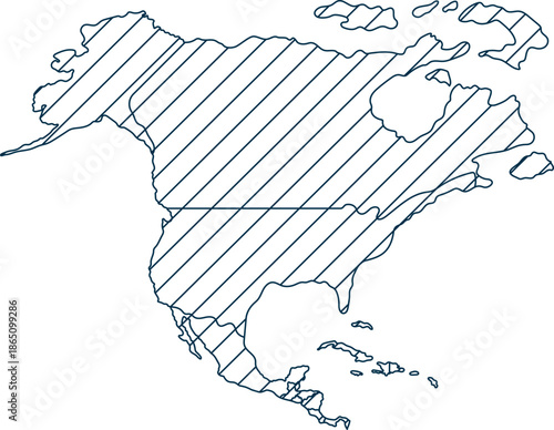 outline map of America vector illustration