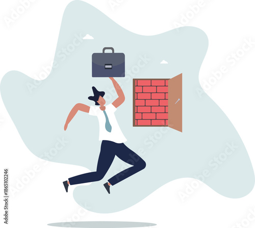 Business dead end, no way to exit or big mistake and wrong decision, obstacle and difficulty to overcome concept,life and employment of people.