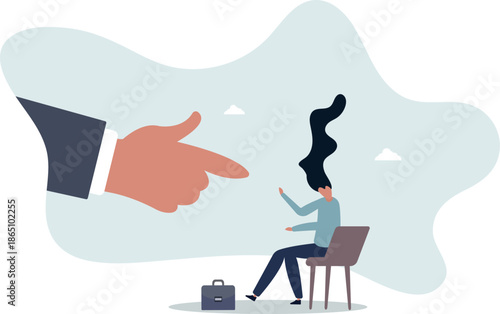 Fear of failure, loser afraid of business mistake, anxiety or stressed from work pressure,life and employment of people.