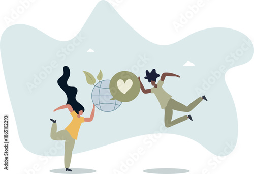 Environmental movement with climate awareness activists.life and employment of people.