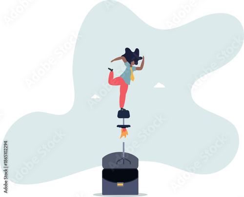 Boost your career development, job promoted to higher position or start new opportunity and motivation to succeed concept,life and employment of people.