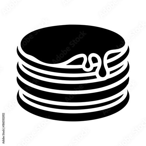 Delicious stack of breakfast pancakes with sweet syrup drizzling, a classic morning meal