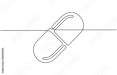 Pharmaceuticals capsule and tablets continuous one line drawing.