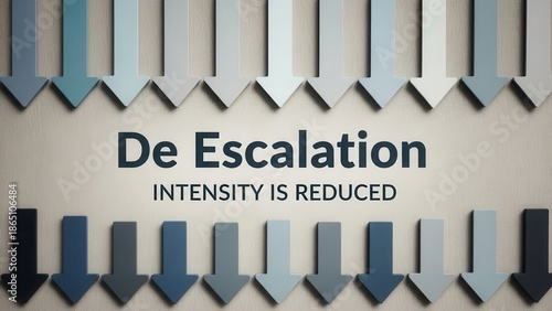 De Escalation concept with downward trending arrows