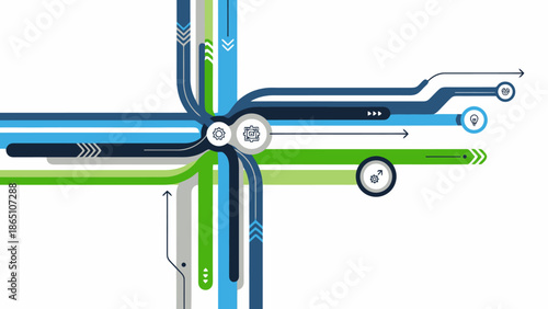 Abstract Technology Network Flow and Connection Concept