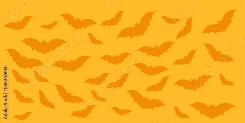Halloween seamless pattern background, vector illustration, bat icon, bats 