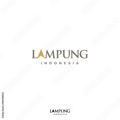 Lampung Wordmark Logo - Siger as the icon of Lampung at letter A.