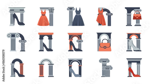Architectural Letter Forms and Typography Elements.