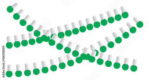 Green Hanging String Lights Vector Decorative Party Garland Set