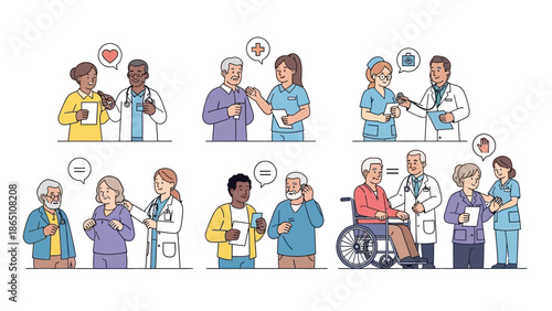 Medical Professionals Interacting with Patients.