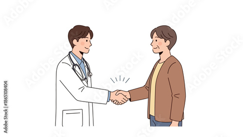 Doctor Page Page Shaking Hands Page Illustration.