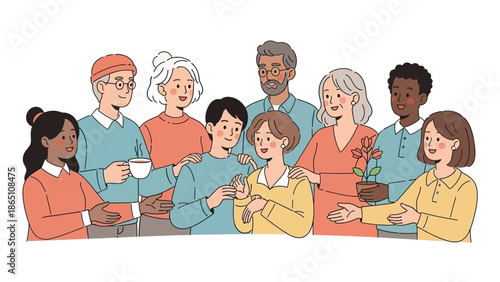 Diverse Group of People Gathering Together.