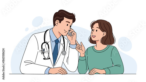 Doctor Consulting with Patient in Clinic.