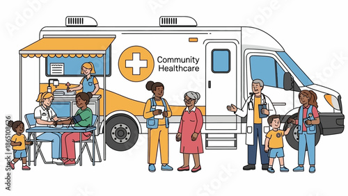 Community Healthcare Mobile Medical Clinic Vehicle.