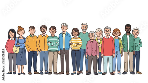 Diverse Group of Cartoon People??? Standing era Page.