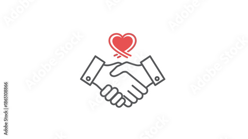 Simple Line Page Page Cl Page Handshake Heart.