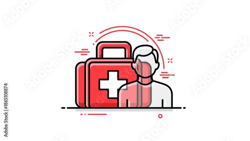 First Aid Concept era Page Illustration.