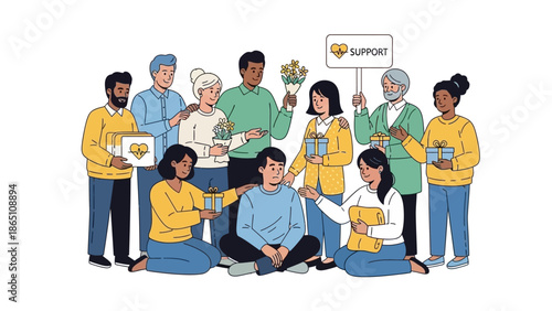 Diverse Group of People Protesting Together.