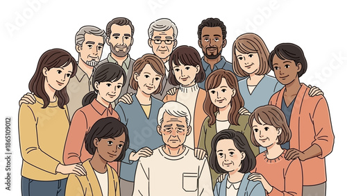 Diverse Group of People Standing Together.