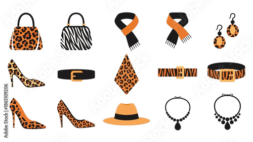 Collection of Leopard Print Fashion Accessories.