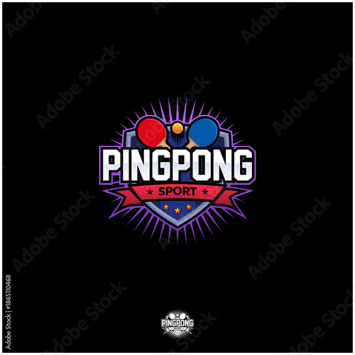 Pingpong Sport Emblem Logo