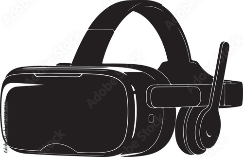 Virtual reality headset with headphones