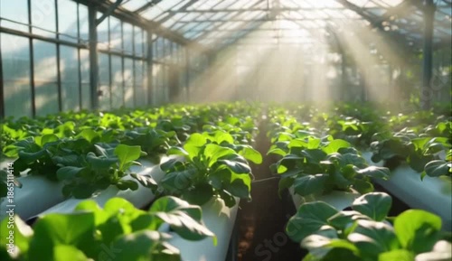 Greenhouse with plants