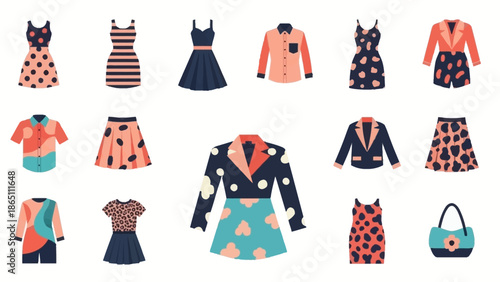 Fashionable Clothing and Accessories Collection Display.