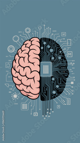 The Intersection of Biology and Technology, human-machine interface concept